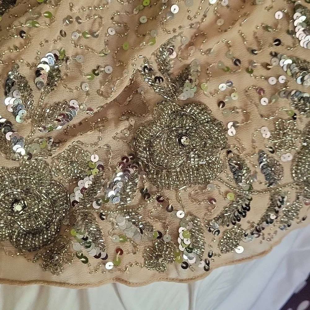 Mac Duggal 10740 Sequin Gown with Embellished Hemline and Belt NWT 16 smo…